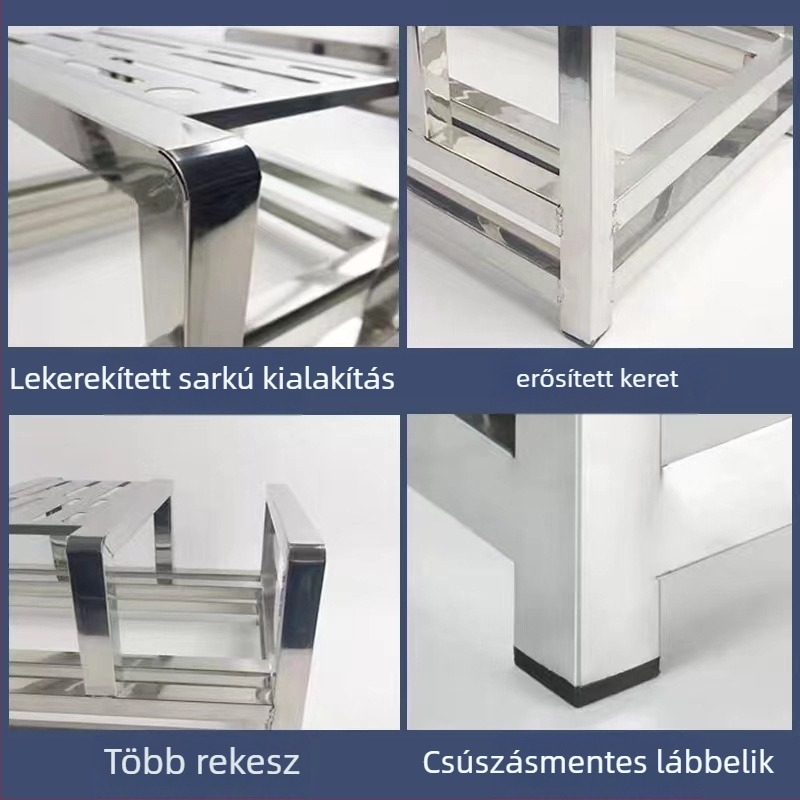 Integrált rozsdamentes acél vágódeszka tartó kereskedelmi konyhákhoz, drenázs a pultra, telepítés nélkül