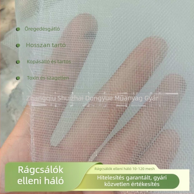 Rovarvédő hálófedél üvegházhoz – Polietilén, háló szemek 10–120, vezeték átmérő 9–25, Dongyue, élettartam 3–5 év