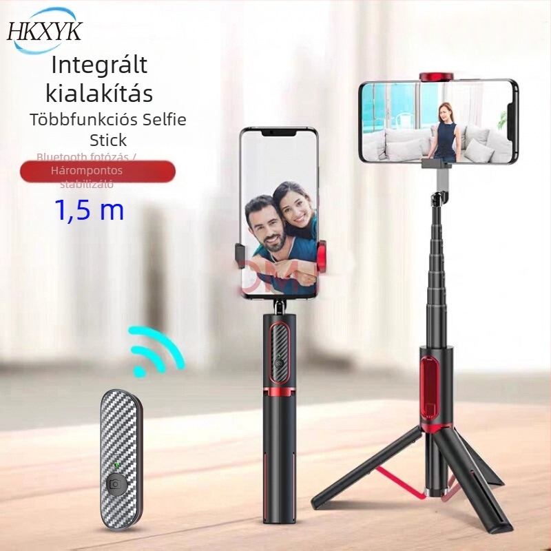 Alumínium‑ötvözetes Bluetooth önarcképező bot, teleszkópos, hordozható, távirányítóval, modell XYK-AB202Max
