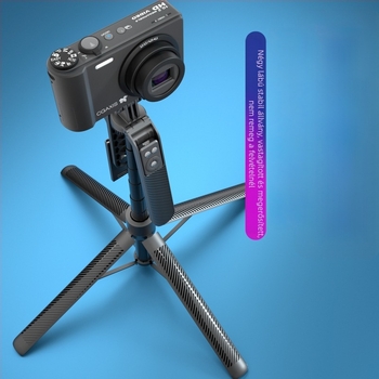 A14 Mobil Bluetooth Selfie Stick alumínium ötvözet testtel, egygombos kinyitású négylábú állvány, anti-shake stabilizáció és 360° forgás