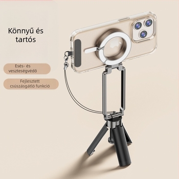 Kétoldalas mágneses telefon-trípod állvány, alumíniumötvözetből, univerzális, rezgésmentes, asztali és kültéri használatra