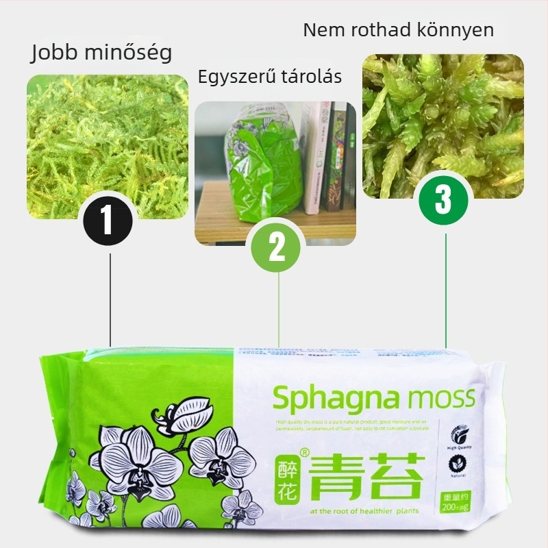 Kertészeti dekoratív moha aljzat növények tápanyagban gazdag talajhoz