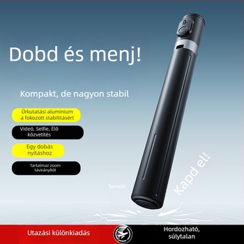 Selfie bot X7 Bluetooth távirányítóval, LED világítással, alumínium-ötvözet, stabilizáció, univerzális