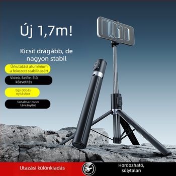 Selfie bot X7 Bluetooth távirányítóval, LED világítással, alumínium-ötvözet, stabilizáció, univerzális