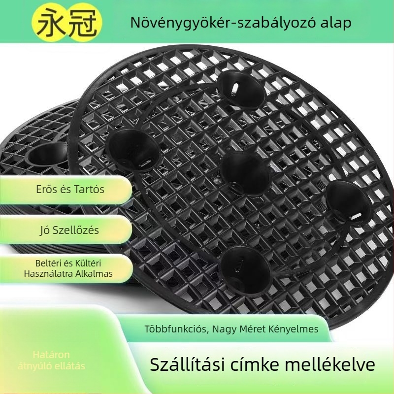 Gyökér-ellenőrző alap fák ültetéséhez, lélegző rothadás elleni gyökérvédő alap, körbefogó lemez a fa körül és palántatálca