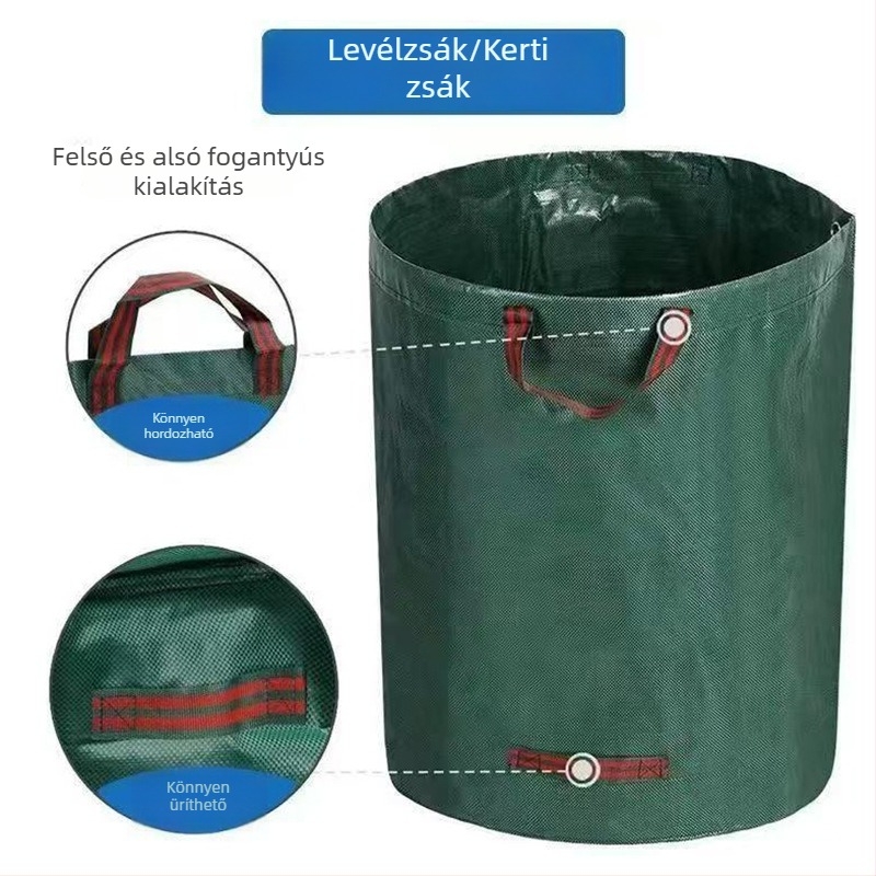 Kerti lombgyűjtőzsák, nagy kapacitású lombtároló