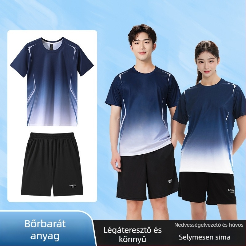 Szabadban futó összetett készlet: Ice Silk gyorsszáradó felső, edzőfelszerelés kerékpározáshoz, uniszex fitnesz ruházat