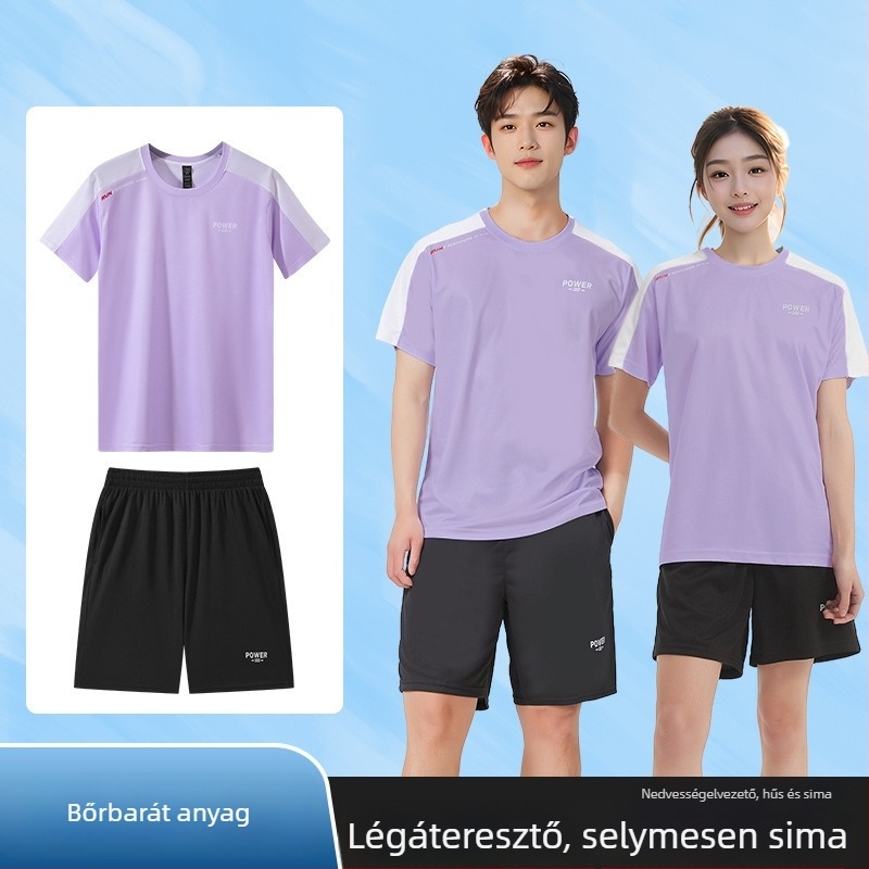 Szabadban futó összetett készlet: Ice Silk gyorsszáradó felső, edzőfelszerelés kerékpározáshoz, uniszex fitnesz ruházat