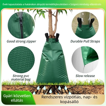 20 galonos öntözőzsák fák számára, kerthez, állítható cipzárral és PVC automata csepegtető rendszerrel