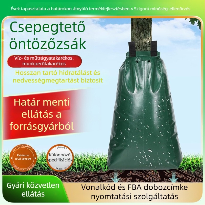 20 galonos öntözőzsák fák számára, kerthez, állítható cipzárral és PVC automata csepegtető rendszerrel