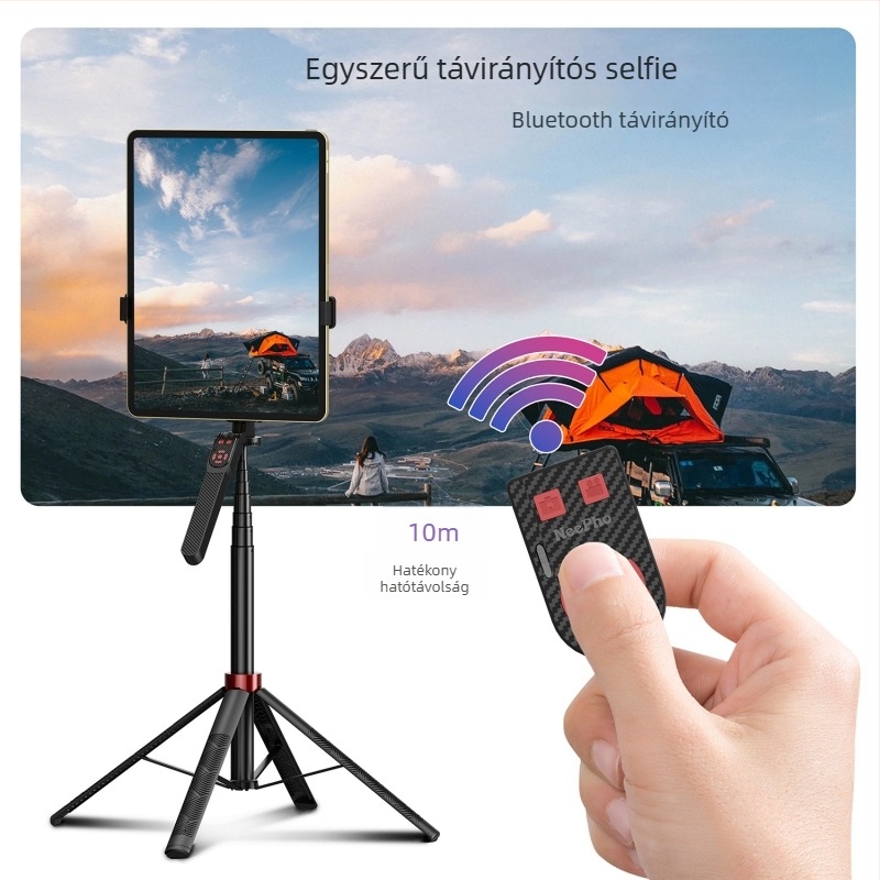 Nipai Kétszintes Selfie Stick – Stabilizátor, Kinyújtható, Bluetooth Távirányítóval, Telefonok és Tablettekhez