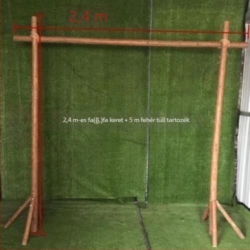 Esküvői boltív fa kerettel kültéren, üdvözlő zóna és kifutó dekoráció, fa négyzet alakú ajtó tartó, voile anyag (Eset: Esküvő; Import: Nem; Feldolgozás és testreszabás: Nem; Márka: Más; Csomag: Más)