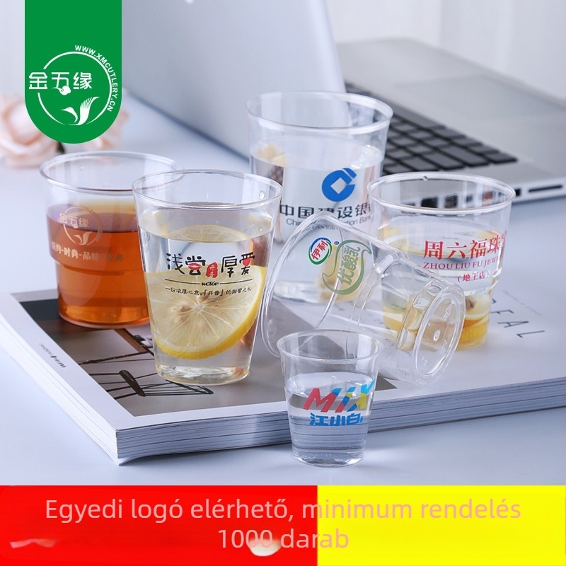 Golden Five Edge 240 ml egyszerhasználatos PS kemény műanyag pohár, átlátszó, otthoni és irodai használatra