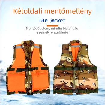Kétoldalas kamuflált mentőmellény katonai kiképzéshez – úszó mellény vészhelyzeti árvízmentésre