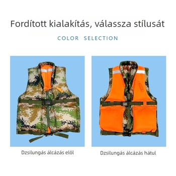 Kétoldalas kamuflált mentőmellény katonai kiképzéshez – úszó mellény vészhelyzeti árvízmentésre