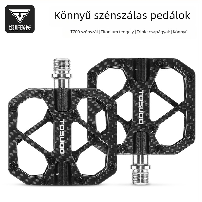 Pedálok - szénszálas, T700 titánium tengely, hegyikerékpár és országúti kerékpárokhoz, modell JT1231 Tosuod