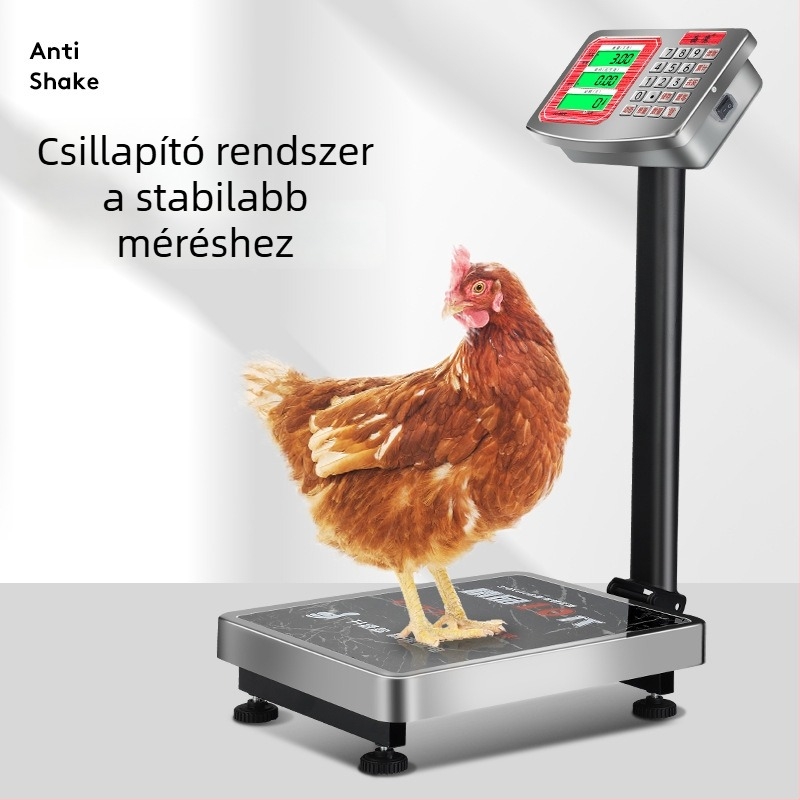 Crystal Eagle elektronikus platformmérleg árképzéshez, 300 kg kapacitás, elektronikus mérés, hálózati tápegység