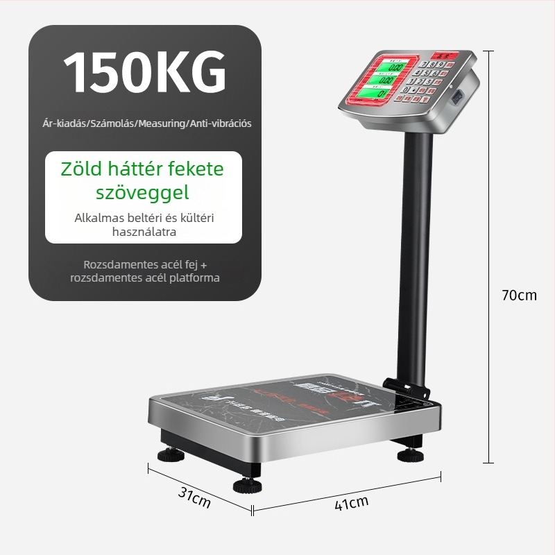 Crystal Eagle elektronikus platformmérleg árképzéshez, 300 kg kapacitás, elektronikus mérés, hálózati tápegység