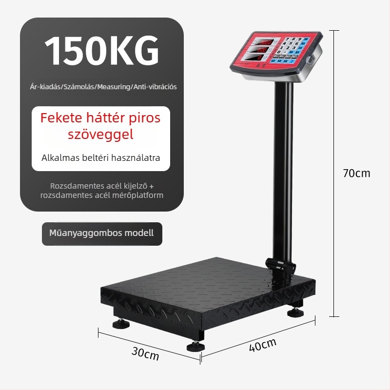 Crystal Eagle elektronikus platformmérleg árképzéshez, 300 kg kapacitás, elektronikus mérés, hálózati tápegység