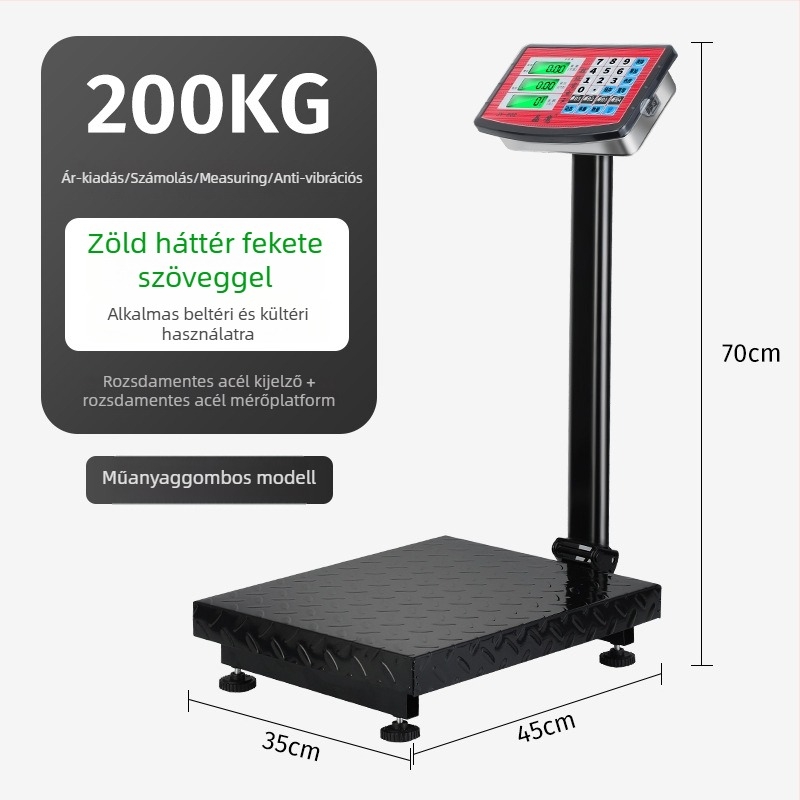Crystal Eagle elektronikus platformmérleg árképzéshez, 300 kg kapacitás, elektronikus mérés, hálózati tápegység