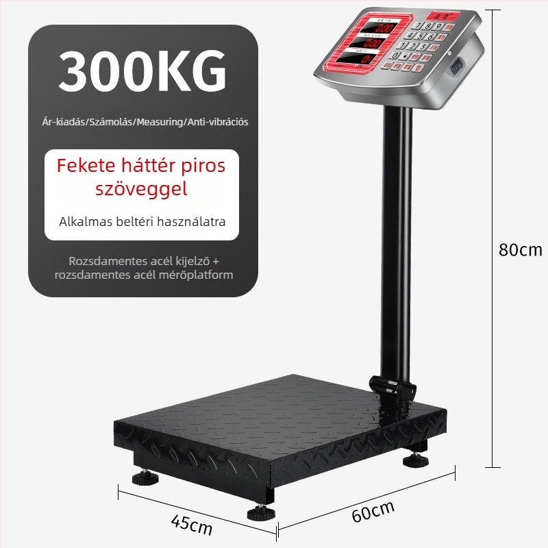 Crystal Eagle elektronikus platformmérleg árképzéshez, 300 kg kapacitás, elektronikus mérés, hálózati tápegység