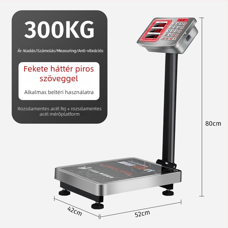 Crystal Eagle elektronikus platformmérleg árképzéshez, 300 kg kapacitás, elektronikus mérés, hálózati tápegység