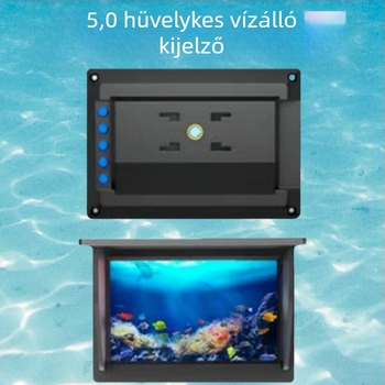 Halgondozó készülék HD kijelzővel és víz alatti megfigyeléssel, mélység 0,6–30 m, újratölthető akkumulátor
