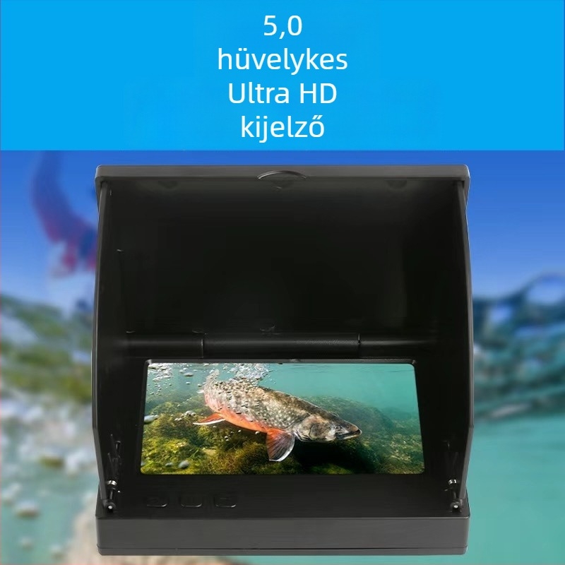 Halgondozó készülék HD kijelzővel és víz alatti megfigyeléssel, mélység 0,6–30 m, újratölthető akkumulátor