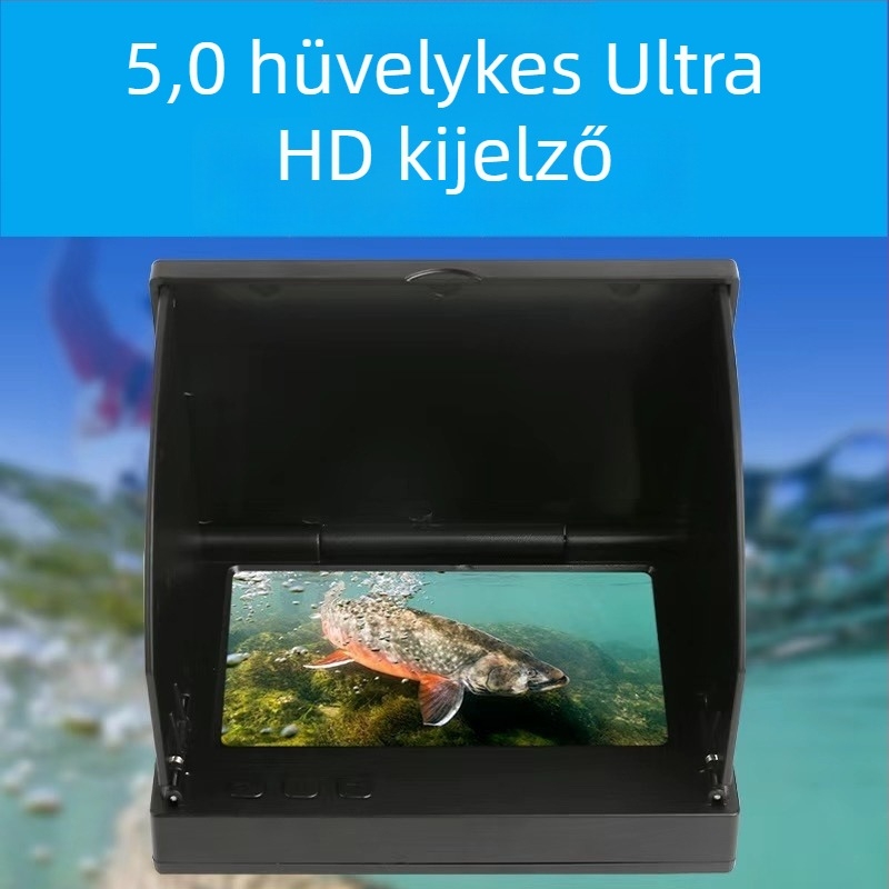 Halgondozó készülék HD kijelzővel és víz alatti megfigyeléssel, mélység 0,6–30 m, újratölthető akkumulátor