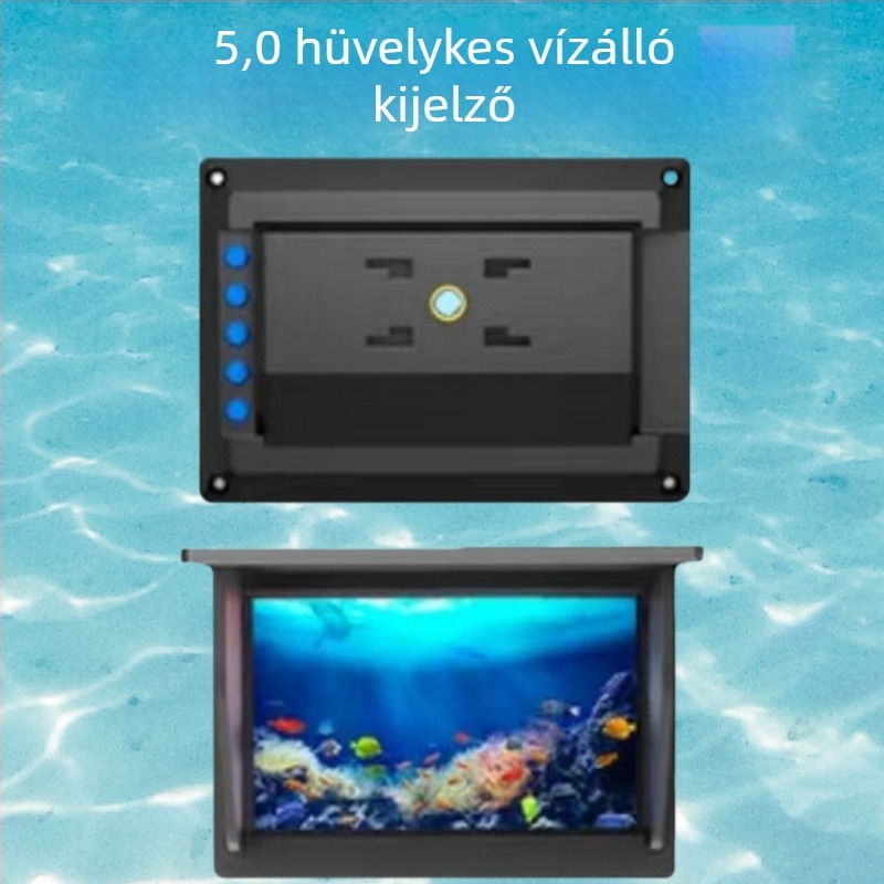 Halgondozó készülék HD kijelzővel és víz alatti megfigyeléssel, mélység 0,6–30 m, újratölthető akkumulátor
