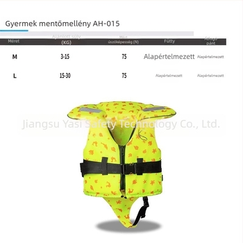 Gyermekeknek készült mentőmellény, nagy úszóerővel, hordozható úszó- és vízisport mellény, modell AH-015, eredet Dongtai, Yancheng.