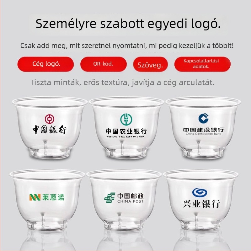 Egyszer használatos repülőtéri teás pohár, kemény polisztirolból, kapacitás kevesebb mint 100 ml, Kung Fu teahoz
