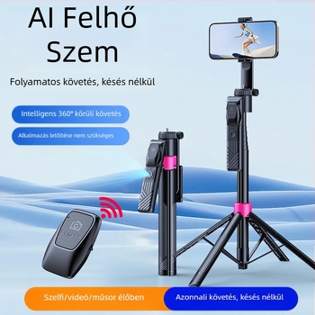 AI szem-követő selfie pálca Bluetooth távirányítóval, gesztusfelismerés, intelligens vezérlés, képstabilizáció, anyag: repülőgépipari alumíniumötvözet + ABS + PC, kompakt modell SS2