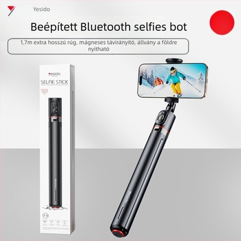 Yesido Selfie pálca mindent egyben tripóval, mágneses telefon-tartó, ABS + alumíniumötvözet, Bluetooth távvezérlő, stabilizáció, világító fény