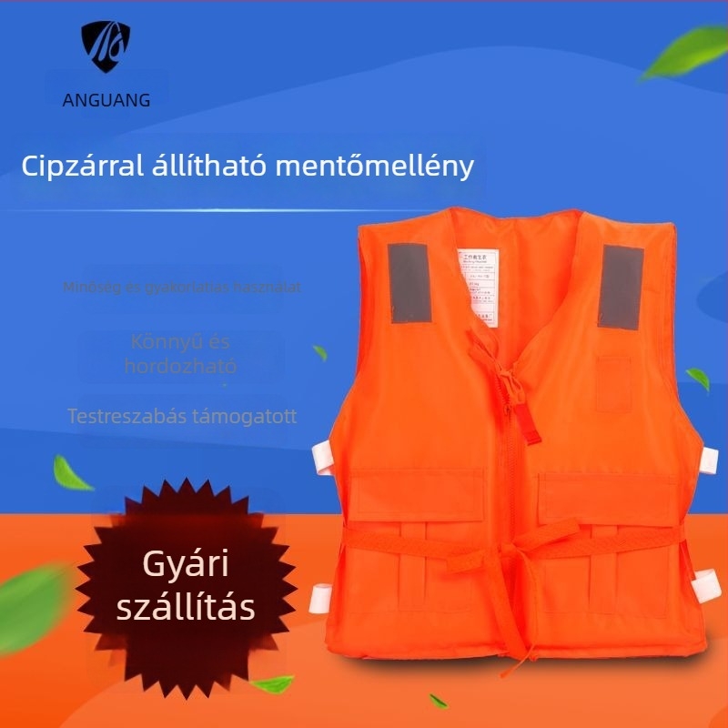 Zárható zsebbel ellátott mentőmellény, elasztikus öv, vastag Oxford hab, Qi Jin márka, modell -86-3