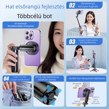 M56 mágneses mini multifunkcionális selfie pálca, könnyen hordozható fotózás és élő közvetítéshez, 2025-ös modell