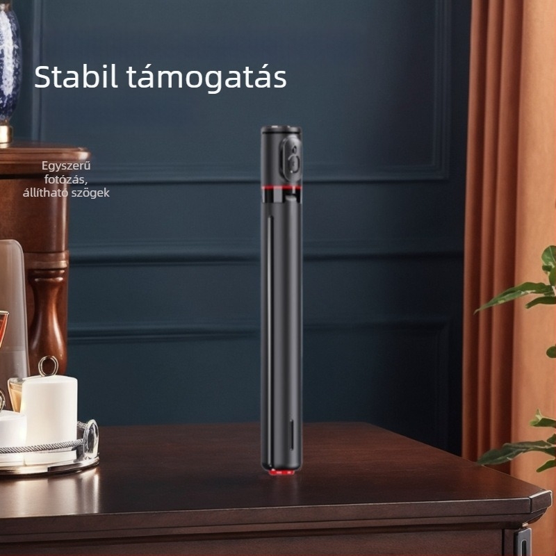 Bluetooth selfie bot beépített stabilizációval, világítás a felvételekhez és távirányítóval — ABS + alumínium ötvözet