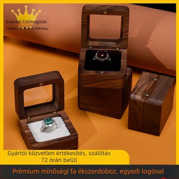 Fából készült ékszerdoboz csomagoláshoz, masszív faanyag, csomagoló doboz, Crown Titanium