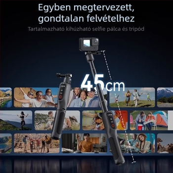 TELESIN Shorty Selfie állvány Bluetooth távirányítóval GoPro 12–8, ötvözet
