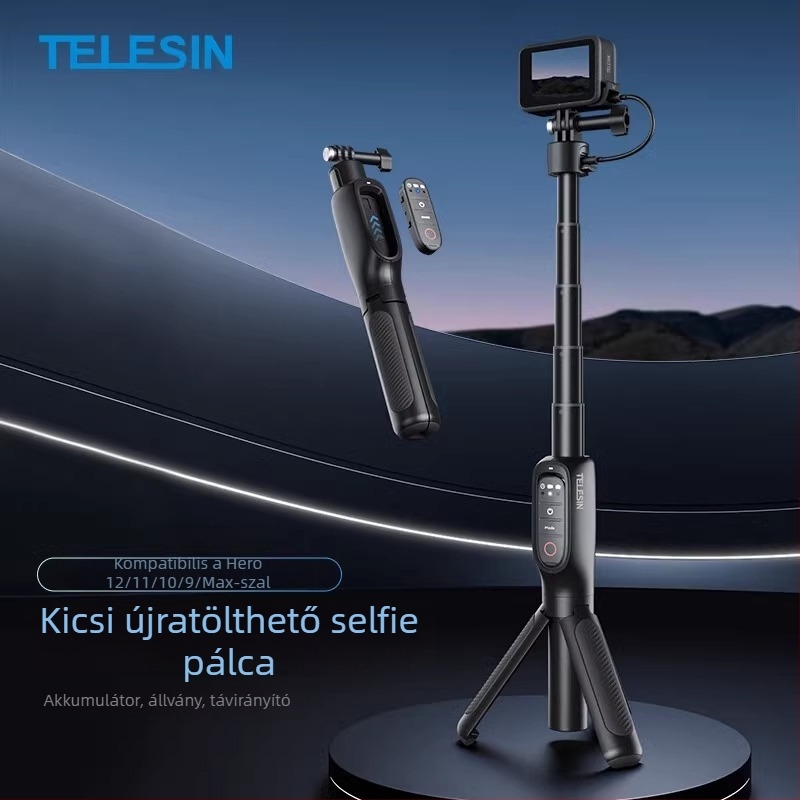 TELESIN Shorty Selfie állvány Bluetooth távirányítóval GoPro 12–8, ötvözet