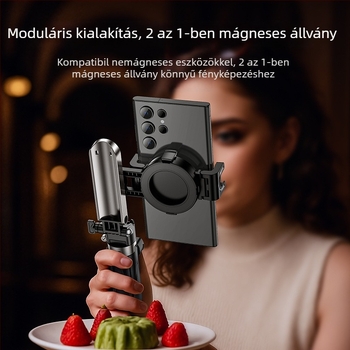 Yesido Mágneses Selfie Clip, Hordozható Teleszkópos Alumínium Ötvözet Selfie Bot Bluetooth Távirányítóval