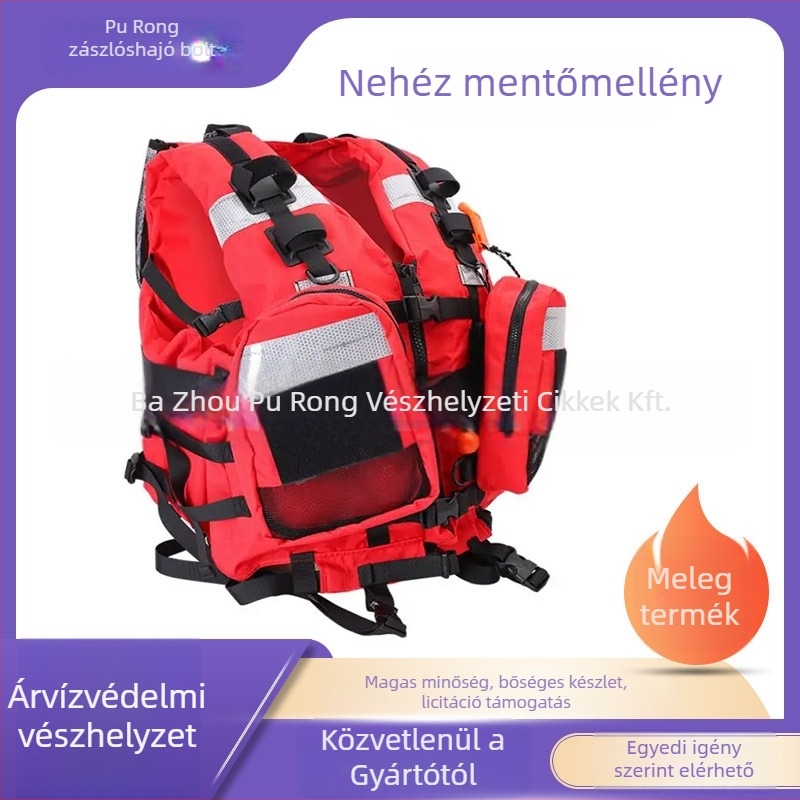 Purong mentőmellény vízimentéshez és raftinghoz, nagy felhajtóerővel, hordozható, nehéz kivitel