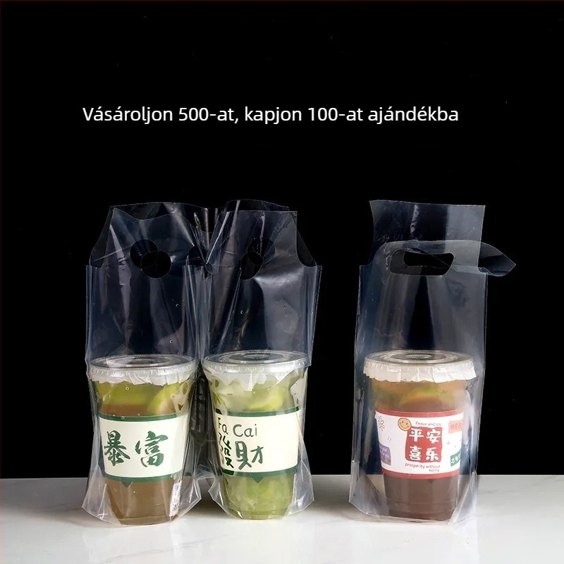 98 mm átmérőjű átlátszó pohár csomagolás tejes-tea, kávé és citromos tea italokhoz logónyomással, kiváló minőségű, egy vagy két pohárhoz