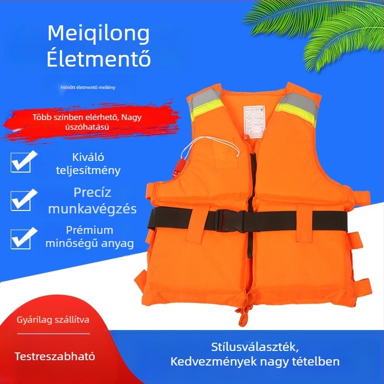Habos mentőmellény felnőtteknek, uniszex, horgászatra és hajózásra, modell Work life jacket, márka Meiqilong