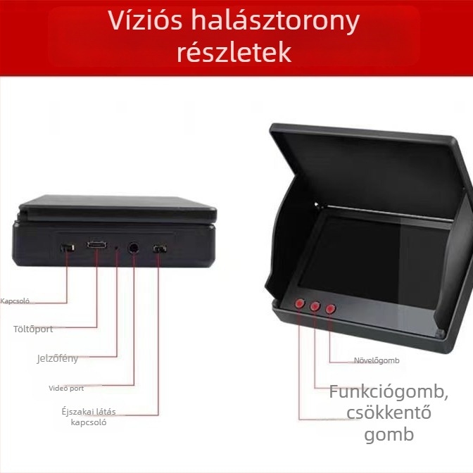 Víz alatti ultra tiszta horgászvonal vizuális funkcióval – négy magos, LiPo tápegység, mélység tartomány 0,6–183 m