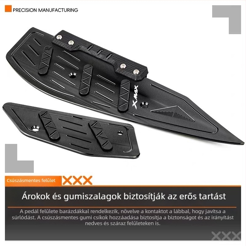 CNC alumínium ötvözetű első pedál Yamaha XMAX300-hoz — elektroplattolt felület