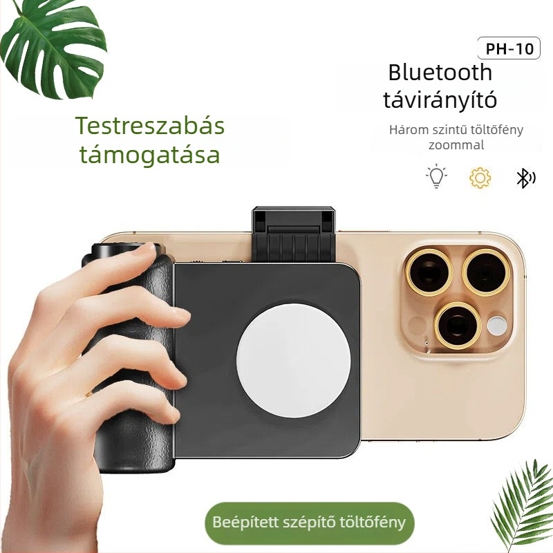 Okostelefonos fotózási segéd: hátsó kitöltő fény, állítható fókusz, asztali felvételi segéd, Bluetooth selfie stick