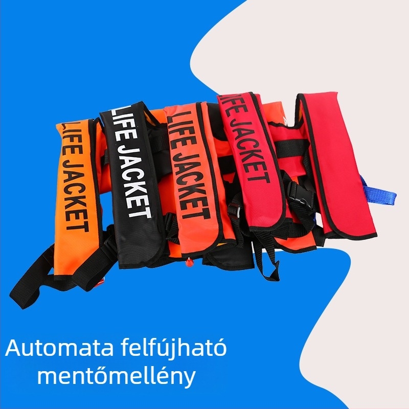 Shun Cheng Felnőtt felfújható mentőmellény, automatikus felfúvás, hordozható, horgászathoz