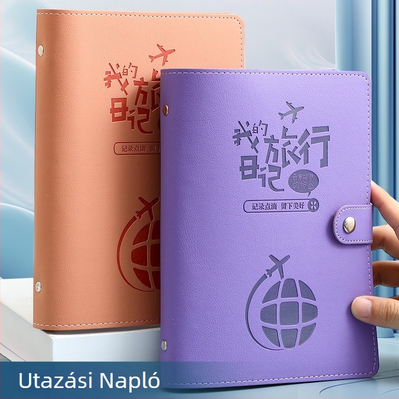 Utazási napló oldalszabad kötésű, műbőr borítóval, Daolin papír, 100 g/m², 36 oldal