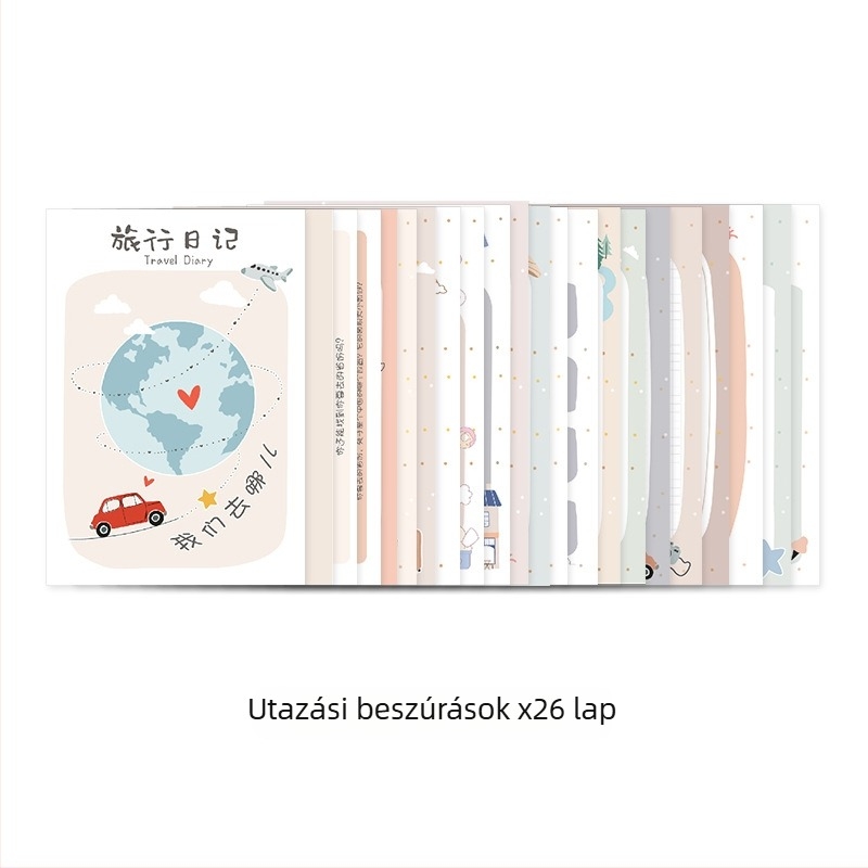 Utazási napló oldalszabad kötésű, műbőr borítóval, Daolin papír, 100 g/m², 36 oldal
